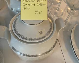 #146	Scherzer Bavaria Germany Casserole Dish	 $25.00 
