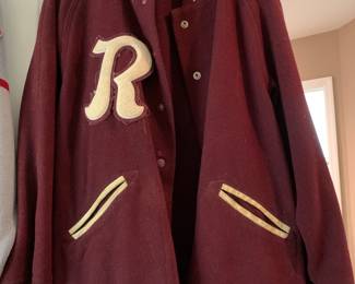 #96	R red letterman jacket  	 $25.00 
