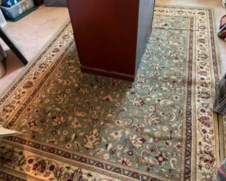 #120	machine green rug  93x84	 $40.00 
