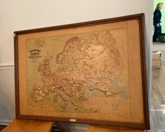 #5	relief map of europe Central school supplies house 1899 48x35	 $200.00 
