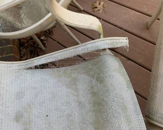 #53	as is 2 chair 2 stools table case aluminum patio set as is seat 	 $40.00 
