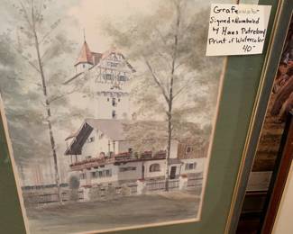 #166	Grafenwohr Signed & Numbered by Hans Potrebmy Print of Watercolor - 17x21	 $40.00 
