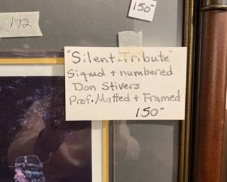 #172	"Silent Tribute" Signed & Numbered Don Stivers Prof. Matted & FRAMED - 34x28.5	 $150.00 
