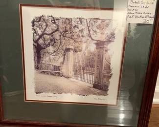 #171	"Boboli Gardens" Florence Iraly Prin by Alan Blausteins - Prof. Matted & Framed - 21x21	 $30.00 

