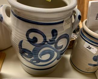 #152	Antique Crock Salt Glazed Double Handled Crock - 6Wx9T	 $20.00 
