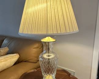 Crystal Table Lamp with Pleated Shade