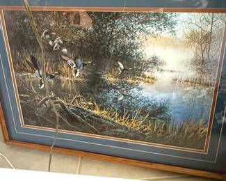 Framed Lithograph Print Apple River Mallards by Terry Redlin
