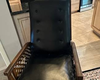 Vintage Tufted Armchair with Cane Sides