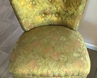 Vintage Kroehler Slipper Chair with Floral Upholstery