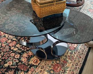 Contemporary Swiveling Glass Top Coffee Table fourth image