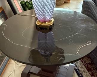 Round Pedestal Table with Marble Top