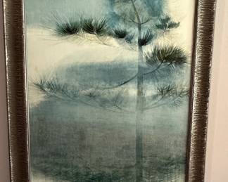 Framed Watercolor Life Cycle of a Pine Tree by Philip Aziz