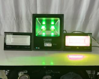 Lot of 4 Musuger 100W RGB LED Flood Light Work Lights + 2 Ustellar 80W IP66 Work Lights