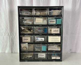 Parts Cabinet w/ Contents including some Sony Betacam Parts