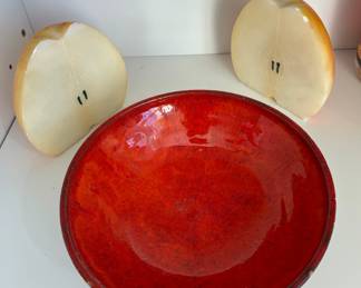 MCM Italian hand carved pear - pair