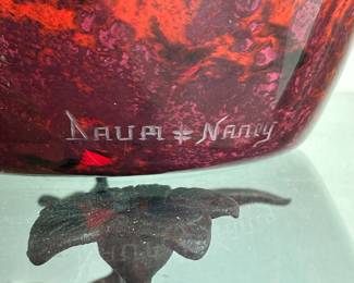 Art Deco Daum Nancy France Gold Foil Large Vessel 