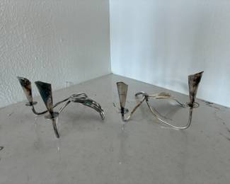 1970s Hans Jensen candle holders - pair