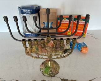 Menorahs and Hanukah candles