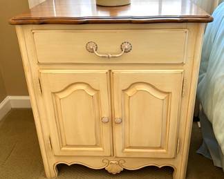 72. Ethan Allen Two Toned Nightstand 1 Drawer 2 Doors (26" x 17" x 28")