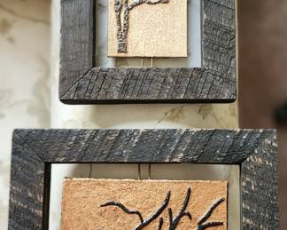 124. Pair of Contemporary Mixed Media Framed Artwork (9.5" x 8") (6.5" x 9.5")