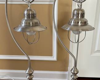50. Pair of Industrial Metal Lamps (31")
