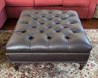 38. Tufted Ottoman w/ Nailhead Detail (38" x 38" x 19")
