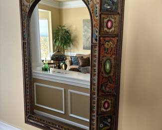 3. Venetian Style Hand Painted Decorative Mirror (28w" x 50" x 39h")