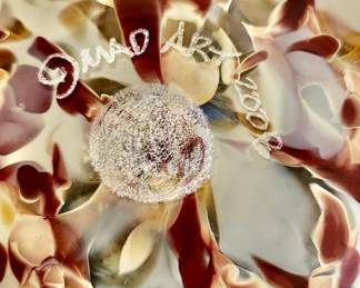 190. Murano Art Glass Millefoiori Italian Vase Signed, Hand-Blown