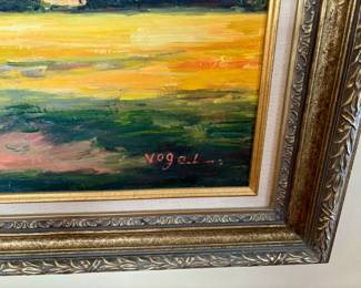 36. Signed Oil on Canvas Landscape by Vogel (44" x 32")
