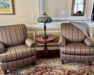 17. Pair of Huntington Roll Back Armchairs (36" x 38" x 38")