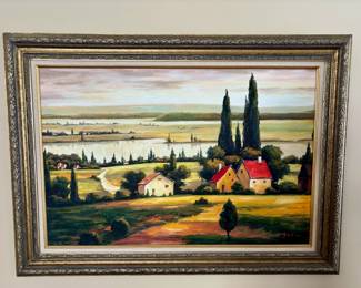36. Signed Oil on Canvas Landscape by Vogel (44" x 32")