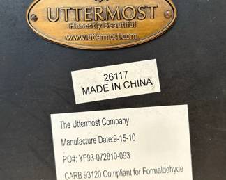 66. Uttermost Metal & Wood Magazine Table w/ Metallic Finish (18" x 14" x 26")