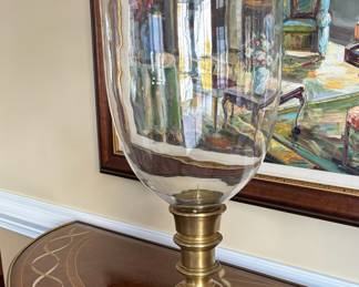 26. Brass Hurricane Candle Holder (23")