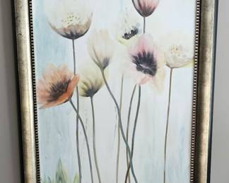 133. Print on Canvas of Poppies (30" x 42")