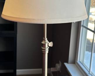89. Silver Metal Lamp (28")