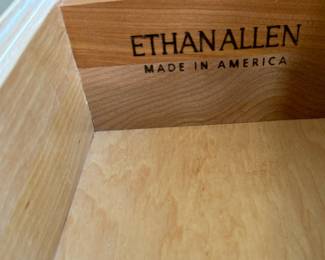 72. Ethan Allen Two Toned Nightstand 1 Drawer 2 Doors (26" x 17" x 28")