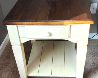 130. Two Toned Side Table w/ 1 Drawer (23" x 27" x 25")