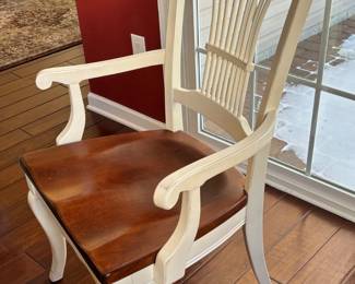 49. Nichols & Stone Dining Set, Table (64" x 44" x 29.5")  (2-16" leaves) and 6 Chairs, 4 Side  2 Arm