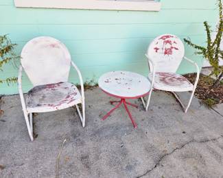 3 piece totally retro patio 1950s table, chair  set 
$150