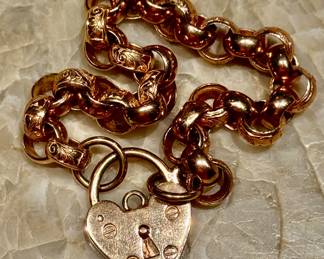 Massive Victorian 9K rose gold bracelet 42 grams!