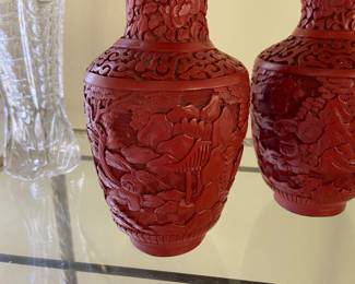 Chinese carved vases