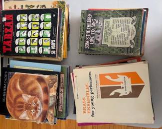 Books and sheet music.