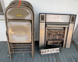 Vintage Fireplace insert & Chairs