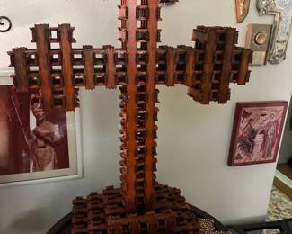 Wooden cross art piece