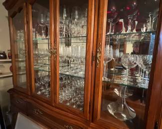 China hutch; stemware