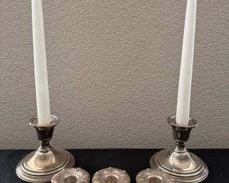 GB134Pair Of Watrous Sterling Candlesticks 