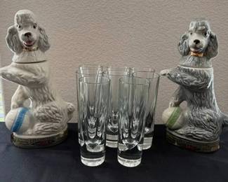GB133Vintage Jim Beam Poodle Decanters And More 