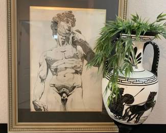 GB113Framed Print Of David  Greek Vase