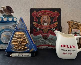 GB120VVintage Jim Beam Ceramic Decanters And More
