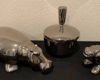 GB144Jaru Chrome Ceramic Hippos